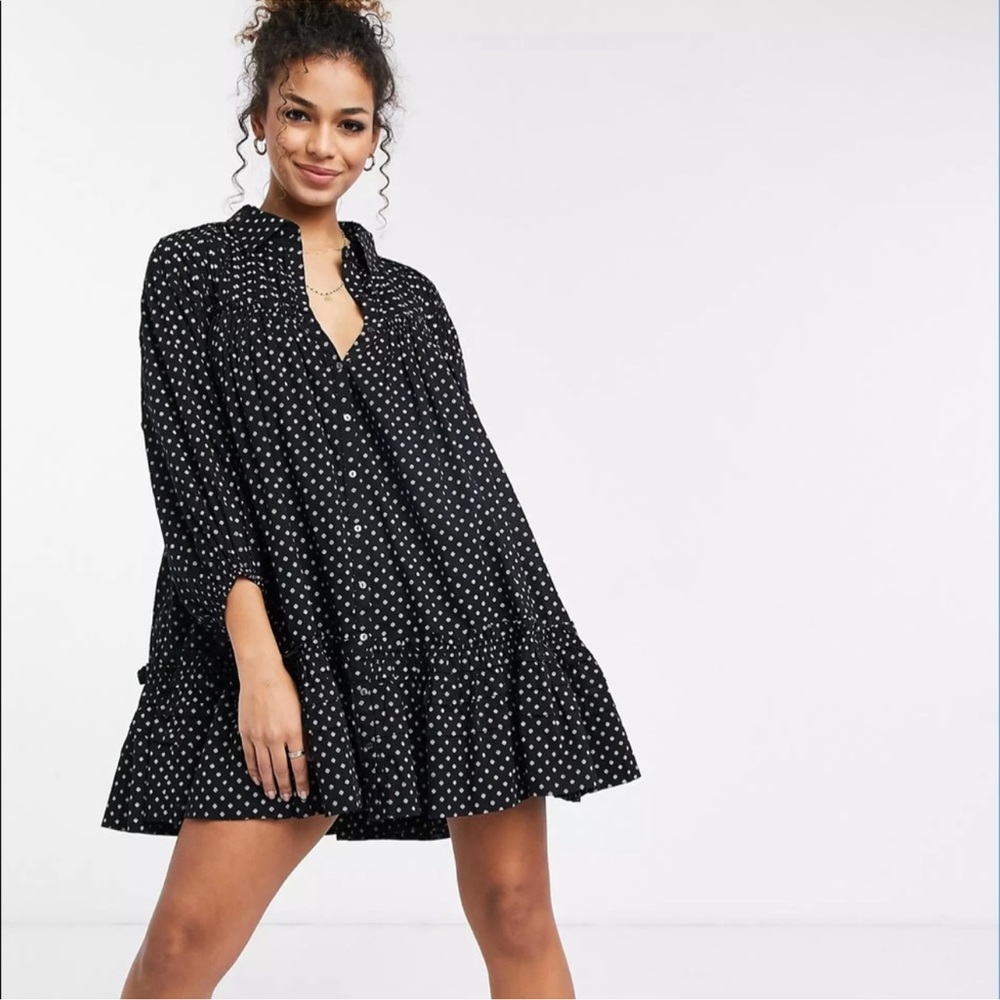 NWOT $98 ✨Free People✨ Full Swing Printed Mini Dress - Oversized XS